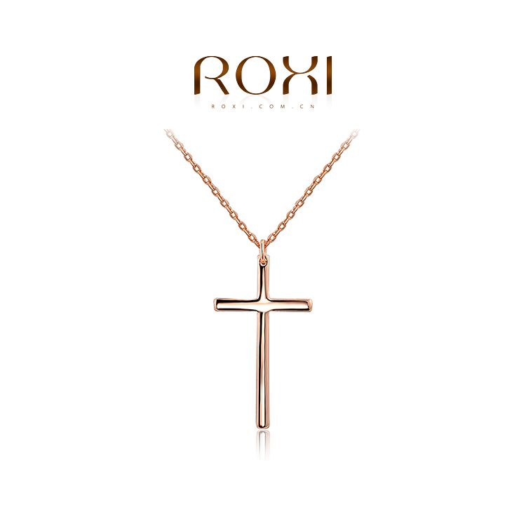 ROXI 2015 New Fashion Jewelry Rose Gold Plated Statement Cross Pendant Necklace For Women Party Wedding