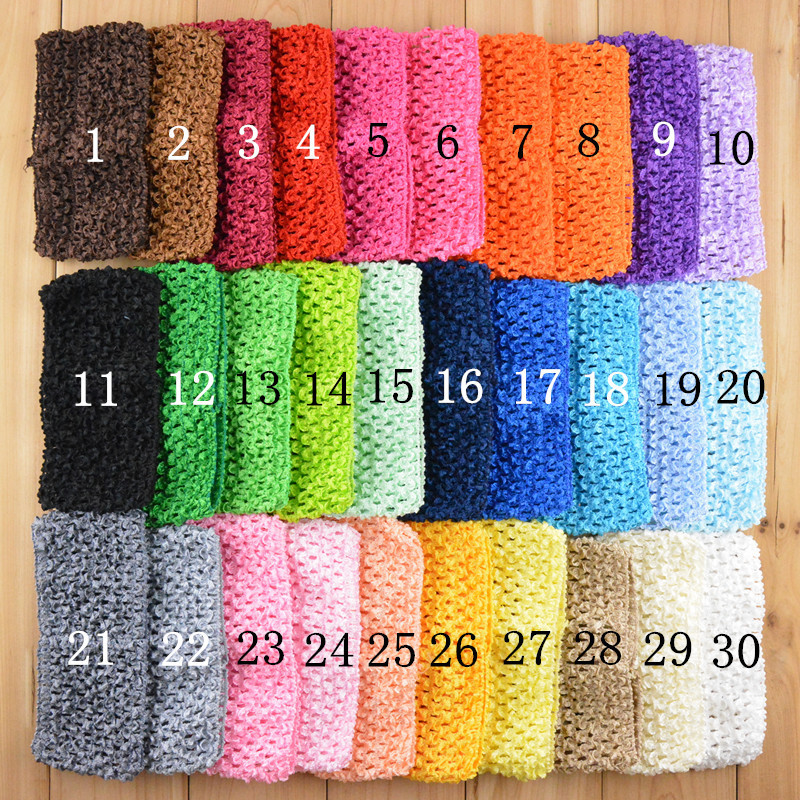 Wholesale 30Colors 2.75 Elastic crochet headband Newborn Infant ...