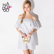 2016 nuevo estilo del verano Sexy vestido a rayas vestido de cuello Slash hombro vestidos más el tamaño de Boho vestido corto de la playa Elbise bata(China (Mainland))