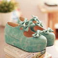 Size 34 39 Summer 2015 Women s Lolita Princess Bowtie Trifle Heel Dress Shoes Pumps Fashion