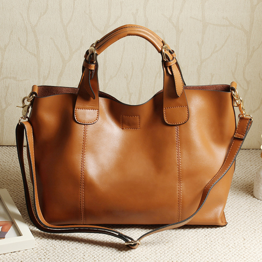 0 : Buy Hot Selling Women Genuine Leather Handbag Large Capacity Women&#39;s Messenger ...