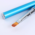 1 Pc UV Gel Pen Drawing Brush 6 Round Head Blue Rhinestone Handle Manicure Nail Art