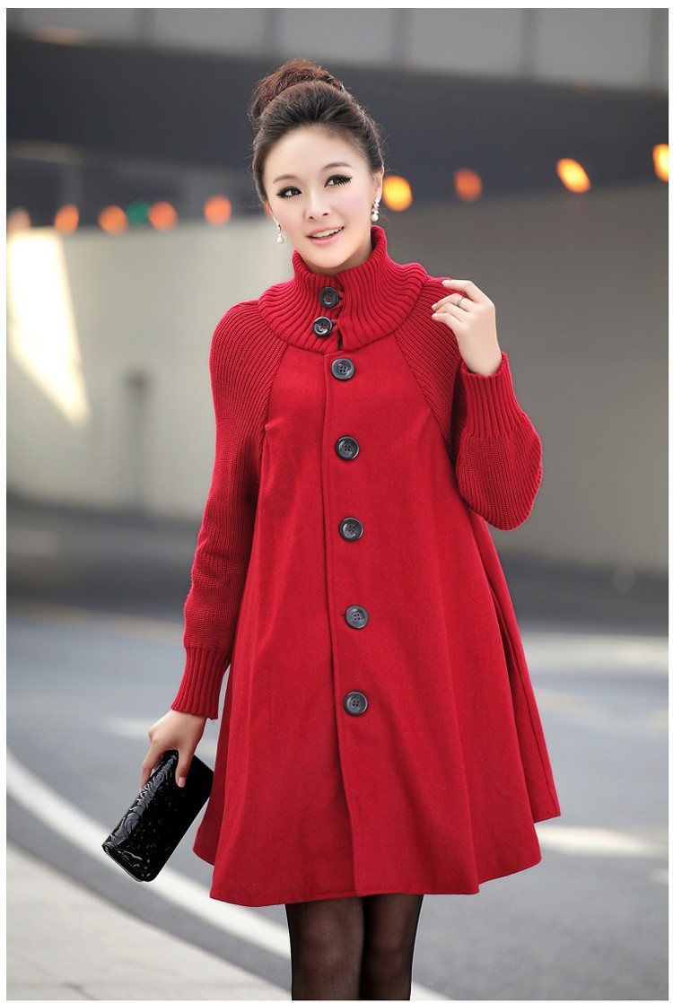  2015 New Winter trench Korean yards loose woolen cape coat woolen coat lady casual female outwear windbreaker women CT2 (2)