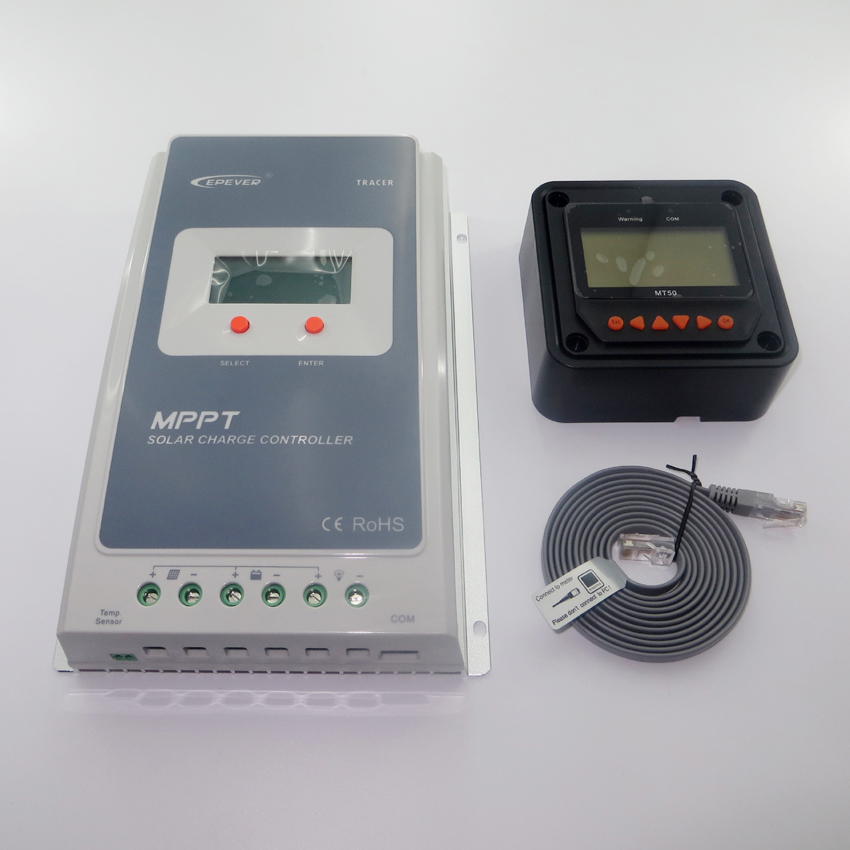 Tracer 4210A EPsloar 40A MPPT Solar Charge Controller 12V 24V LCD Diaplay EPEVER Regulator with MT50 Meter Tracer 4210A EPsloar 40A MPPT Solar Charge Controller 12V 24V LCD Diaplay EPEVER Regulator with MT50 Meter