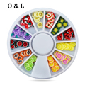 Nail Art Decoration Fruit Slices 3d Polymer Clay Tiny Fimo Design Wheel Nail Rhinestone Acrylic Manicure