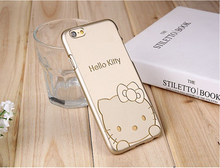Lovely Ultra Thin Gold Cartoon Hard Plastic Case for iPhone 6 Plus 5 5 inch Phone