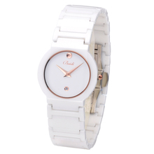 Luminoso moda de diamantes genuinos moda coreana informal damas de cerámica del reloj estudiantes de cuarzo relojes noctilucientes