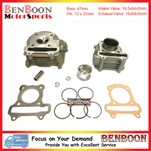 GY6 80cc 47mm Cylinder & Head Kit for 4T 139QMB Engine Scooter Parts ATV Parts Roketa, Taotao, Baotian, Znen, Free Shipping
