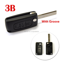5pcs/lot Key Shell with Groove Blade for Peugeot 307 Remote
