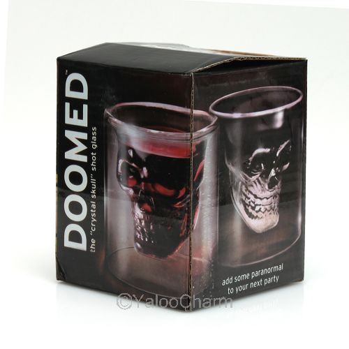1pc Doomed Skull Glass Wine mug Beer Glasses Shot Crystal Skull Head Vodka Shot Wine Novelty Cup Cheap Horror Toy for Christmas