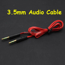 1M Red 3.5mm Jack AUX Auxiliary Flat Noodle Cord Male to Male Stereo Audio Extension Cable For iPhone Samsung Cell Phone Mp3 PC