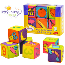 Lindo 1 Unidades 7 cm suave bloques de tela digital de sonajeros desarrollo temprano del bebé recién nacido lactante cognitiva juego juguete educativo del regalo