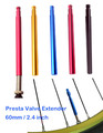 Alloy Bicycle Presta Valve Extender Bike Tire Wheel 60mm French Valve Extenders Caps Core Adapter for