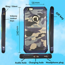 2 in 1 Army Camo Camouflage Pattern back cover Hard Plastic and Soft TPU Armor protective phone cases for iPhone 6 6S4.7