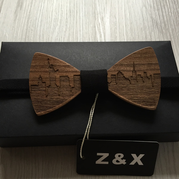 HOT SALE Formal Commercial Wooden Bow Tie Male Solid Color Marriage Bow Ties For Men Butterfly