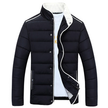 2015 Fashion Style Cotton Male Jacket Men Cotton Long Sleeves Solid  Winter Jacket Men Casual Slim Keep Warm Men Winter Jacket