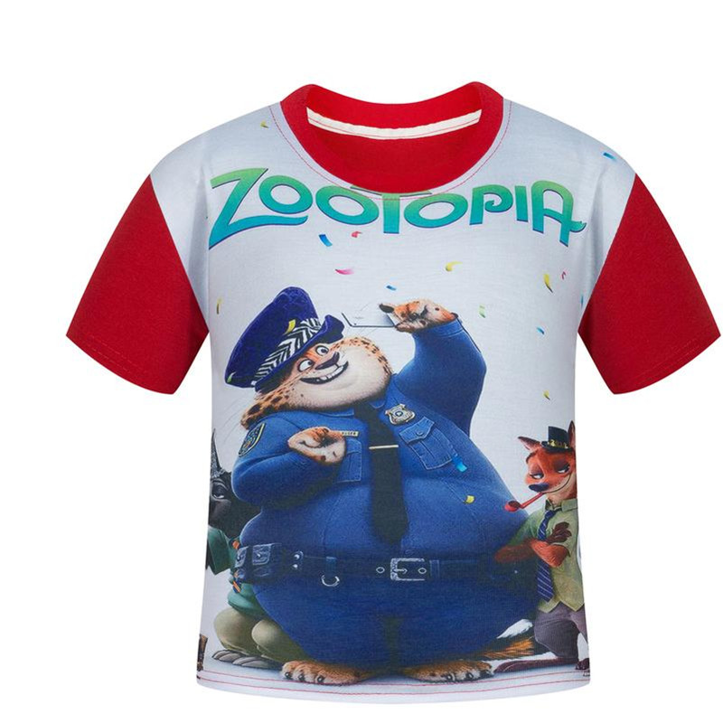Summer short sleeve children t shirt zootopia clothes baby font b boys b font short sleeve