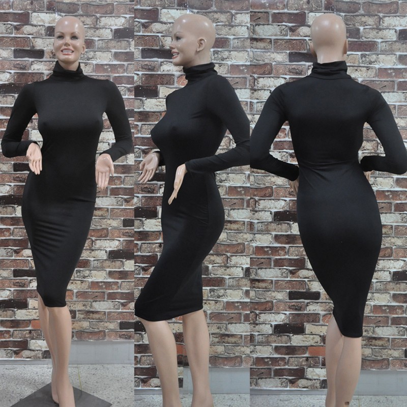 2015-Long-Sleeve-Turtleneck-Midi-Bodycon-Fall-Dress-Warm-Stretchy-Party-Dresses-Plus-Size-Women-Clothing