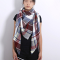 ZA New design luxury Brand Plaid Cashmere Oversized Triangle for Women Blanket Scarf Wrap