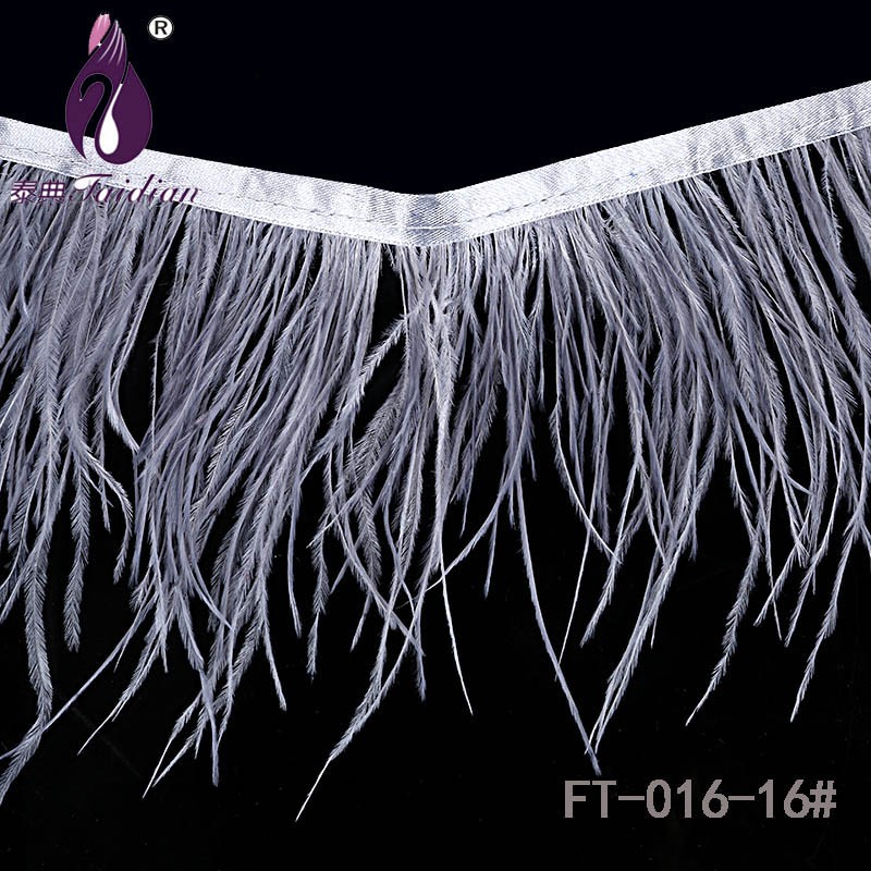 16# Long Ostrich Feather Plumes Fringe trim 10-15cm Feather Boa Stripe for Party Clothing Accessories Craft