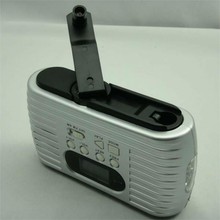 Mini portable solar radio with LED rechargeable torch phone charger support USB disk SD card