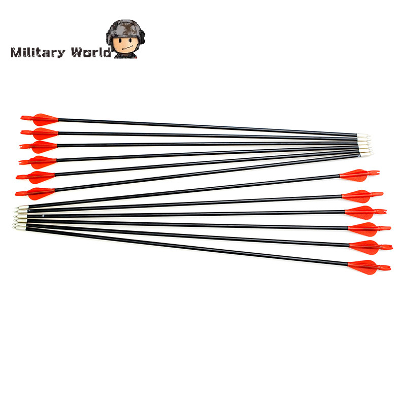 12pcs pack Hunting Tactical 80cm Length 15 80lbs Lightweight Arrows For Compound Bow Recurve Bow Outdoor