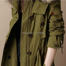 Parkas for Woman Tops New Winter Fashion Raccoon Fur Collar Casual Dress Size S 2XL bust