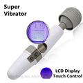 Super Powerful LCD Display Touch AV Stick Vibrators Rechargeable Magic Wand Vibrator Massager For Women Toys