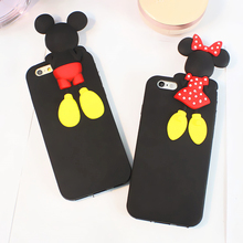 Lovely Lover Pattern 3D Mickey and Minnie Soft Silicone Cell Phone Full Protective Cover Case for iPhone6 4.7inch 6plus 5.5inch