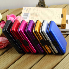 Waterproof Business ID Credit Card Holder Wallet Pocket Case Aluminum Metal Shiny Side Anti RFID scan