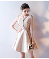 2017 New fashion short Party dress Plus size Champagne color Robe De Soiree Prom dresses CHEAP