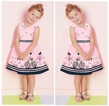 2015 New Kids Baby Girls Summer Beauty Anime Dress Cartoon Love Dress 2-7Y