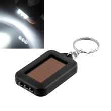 Free Shipping 2015 New Mini Portable Solar Power 3LED Light Keychain Torch Flash Flashlight Key Ring