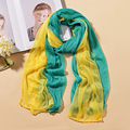 18 colors Hot Fashion Shawl Chiffon Neck Warmer Silk Scarf Women Girls Cape Long Headband Gradient