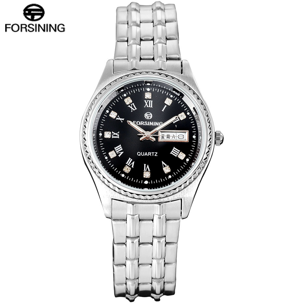 popular 2016 FORSINING men's watch Luxury brand fashion business quartz watch relogio masculino Roman numerals Rhonestone watch