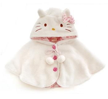 2016 Мода девочка пальто, hello kitty bebes мягкий флис плащ Малышей одежда для девочек мыса верхняя одежда детская одежда
