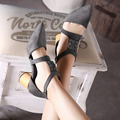 2016 New Chaussure Femme Zapatos Mujer Shoes Woman Pumps Square Heels Ladies Shoes Spring Summer Buckle
