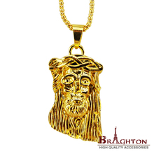 Bling Big and Heavy 24K Gold Plated Jesus piece Necklace Hip pop Jesus Pendant Chain Free
