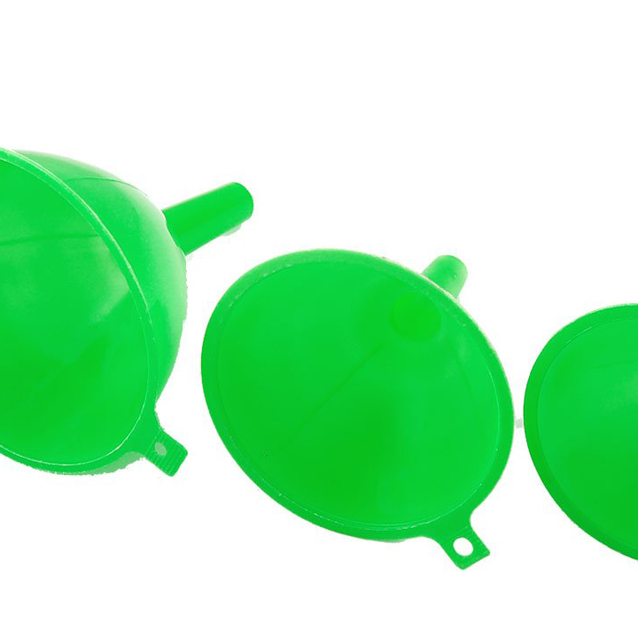 WSFS Wholesale Green Plastic 3 Pcs Different Sizes Laboratory Filter Funnel Set