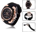V6 New Watch 2016 New Watch Fashion Casual Men Wristwatches Luxury Golden Silver Case Rubber Strap
