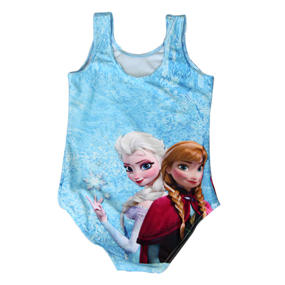 2015 New Arrival 5T-10T Toddler Girls Swimwear Anna Elsa Kids Bathing Suit One-Piece Swimsuit Swim Wear 5 -10 Yr CSST-0002 (2)