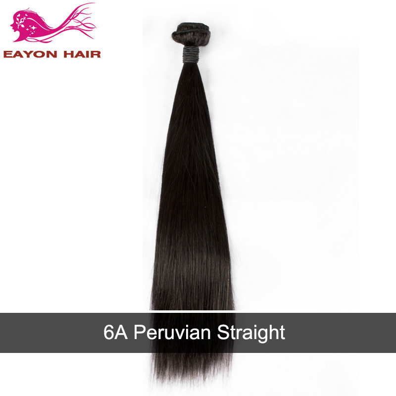 Eayon Hair Products 6A Peruvian Virgin Hair Straight 1pc Unprocessed Virgin Human Hair Extension Weave Bundles Promotion
