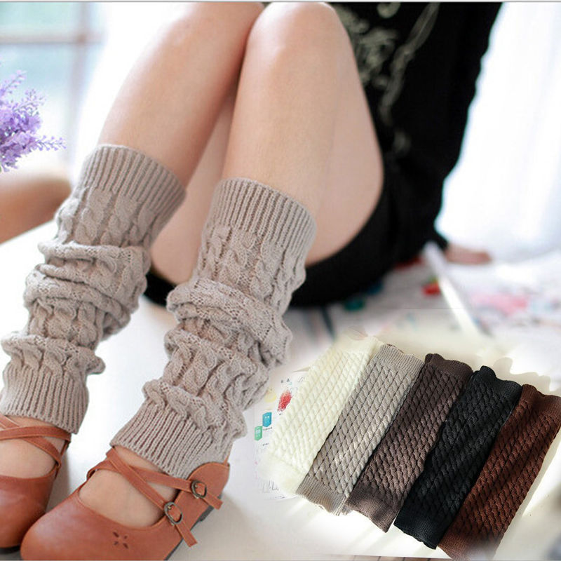 Keep Winter Warm Knit Wool Crochet Leg Warmers Leggings Warmers Casual Solid ...