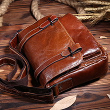 New Hot Vintage fashion genuine leather business men messenger bags with high quality casual travel shoulder