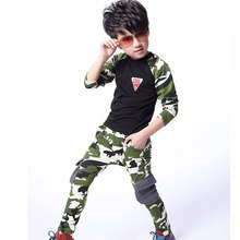 2015 New Camouflage Kids Clothing Set for Boys Girls Spring Autumn Cotton Camo Boys Sports Set