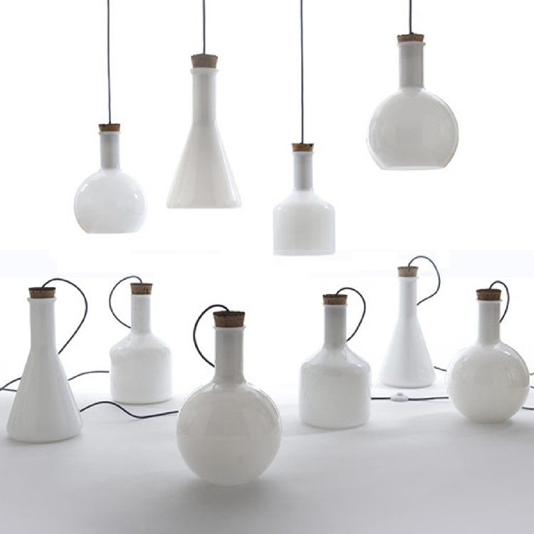 Pendant White Lights lamp glass lamps  milk  Milk  Modern Bottle Glass bottle Jar Pendant Magic