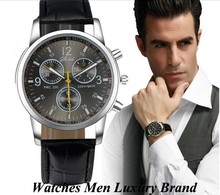 2015 Best Selling hombres marca lujo negocios Relogio Masculino hombres de cuarzo reloj ocasional de acero inoxidable actual cuero reloj