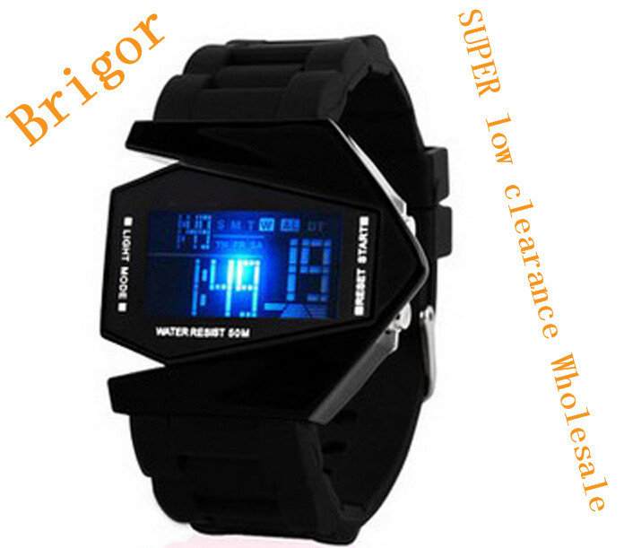 Brigor luxury Brand men s watch Student Digital clock Silicone watch Led luminous sport Aircraft Watches
