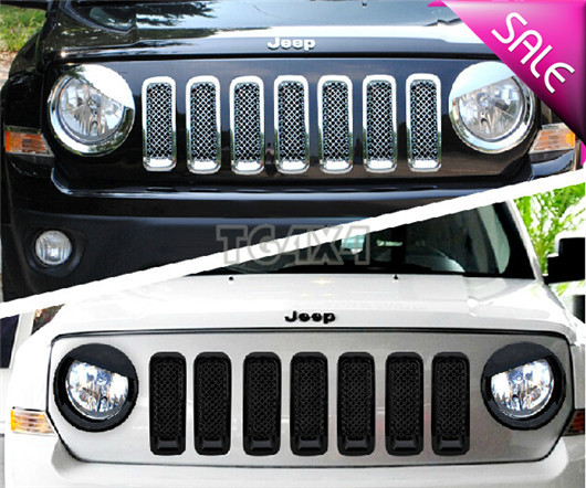 Silver Chrome Headlamp Rings Kits for 2011-2014 Jeep Patriot Head Lamp Light Ring Molding Decoration Parts Free Shipping