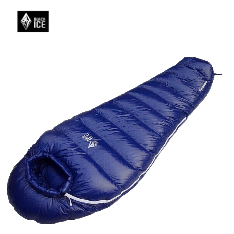 G400 Ice Black Ultralight Outdoor Mummy type White Goose Down Camping Hiking Sleeping Bag Single M 75x195cm/L 80x205cm